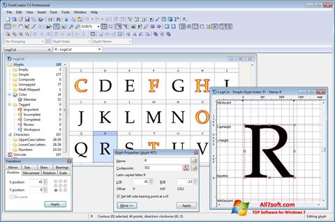 لقطة شاشة Font Creator لنظام التشغيل Windows 7