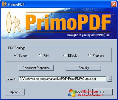لقطة شاشة PrimoPDF لنظام التشغيل Windows 7