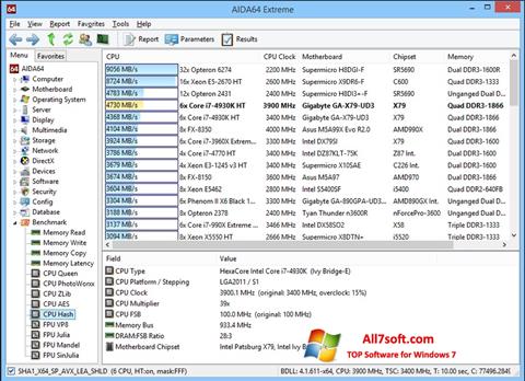 لقطة شاشة AIDA32 لنظام التشغيل Windows 7
