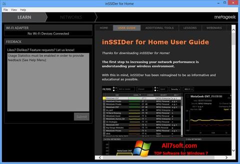 لقطة شاشة InSSIDer لنظام التشغيل Windows 7