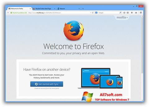 لقطة شاشة Mozilla Firefox Offline Installer لنظام التشغيل Windows 7