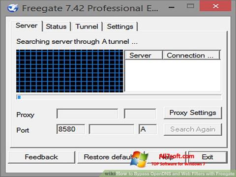 لقطة شاشة Freegate لنظام التشغيل Windows 7