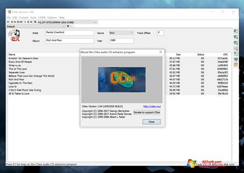 لقطة شاشة CDex لنظام التشغيل Windows 7