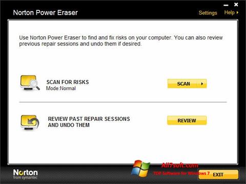 لقطة شاشة Norton Power Eraser لنظام التشغيل Windows 7
