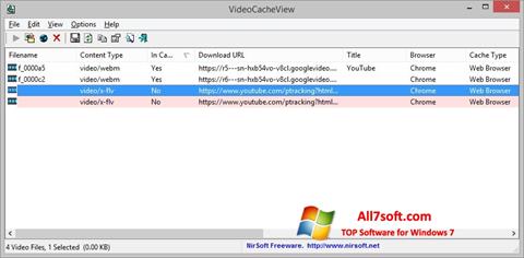 لقطة شاشة VideoCacheView لنظام التشغيل Windows 7
