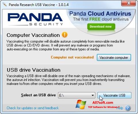 لقطة شاشة Panda USB Vaccine لنظام التشغيل Windows 7
