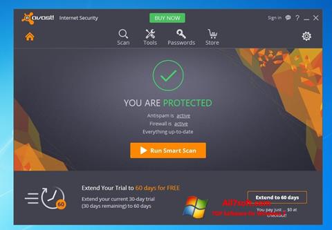 لقطة شاشة Avast Internet Security لنظام التشغيل Windows 7