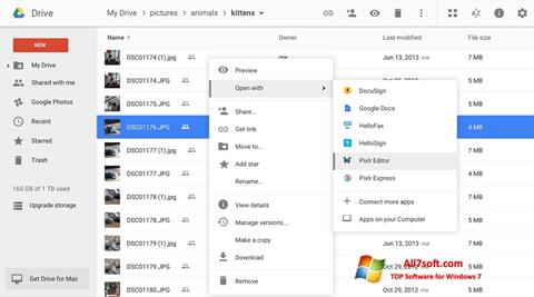 لقطة شاشة Google Drive لنظام التشغيل Windows 7