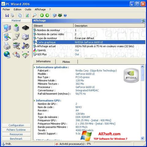 لقطة شاشة PC Wizard لنظام التشغيل Windows 7