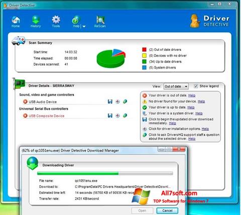 لقطة شاشة Driver Detective لنظام التشغيل Windows 7