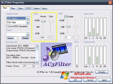 لقطة شاشة AC3Filter لنظام التشغيل Windows 7