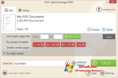 لقطة شاشة PDF Split and Merge لنظام التشغيل Windows 7