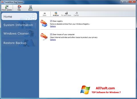 لقطة شاشة TweakNow RegCleaner لنظام التشغيل Windows 7