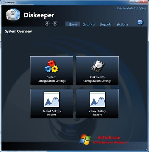 لقطة شاشة Diskeeper لنظام التشغيل Windows 7