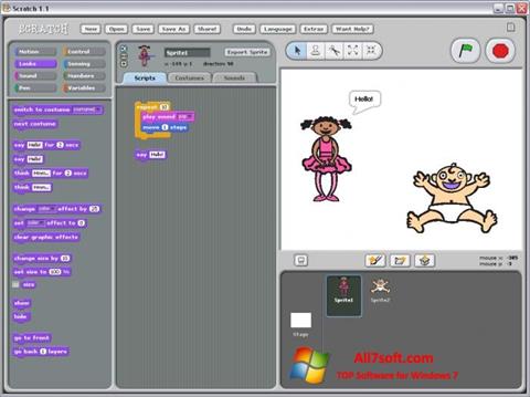 لقطة شاشة Scratch لنظام التشغيل Windows 7