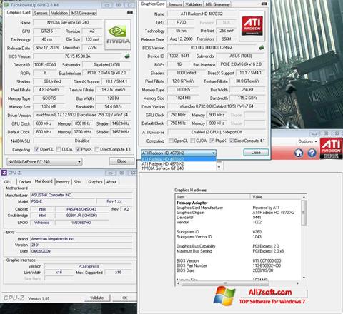 لقطة شاشة GPU-Z لنظام التشغيل Windows 7