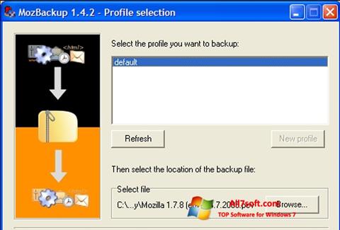 لقطة شاشة MozBackup لنظام التشغيل Windows 7