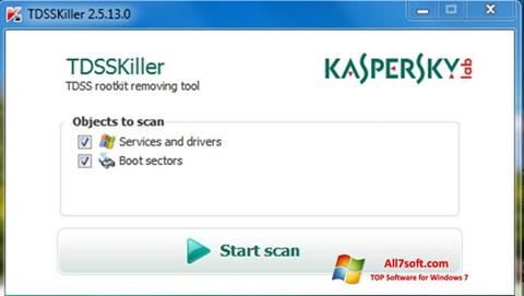 لقطة شاشة Kaspersky TDSSKiller لنظام التشغيل Windows 7