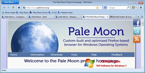 لقطة شاشة Pale Moon لنظام التشغيل Windows 7