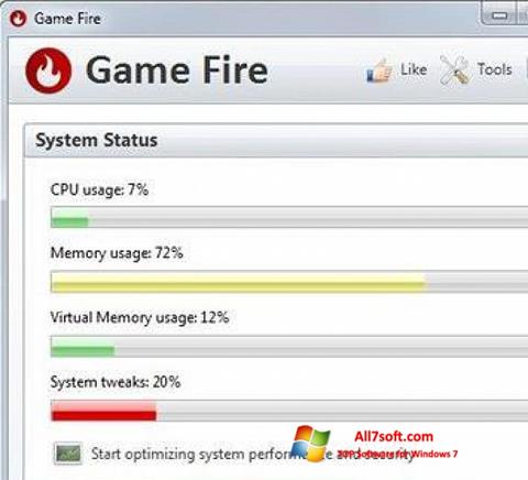 لقطة شاشة Game Fire لنظام التشغيل Windows 7