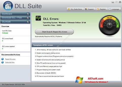 لقطة شاشة DLL Suite لنظام التشغيل Windows 7