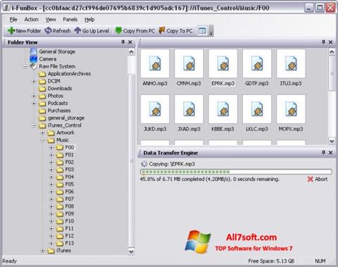 لقطة شاشة iFunBox لنظام التشغيل Windows 7