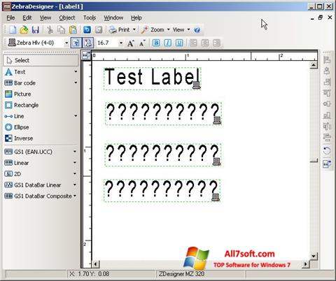 لقطة شاشة Zebra Designer لنظام التشغيل Windows 7