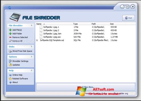 لقطة شاشة File Shredder لنظام التشغيل Windows 7