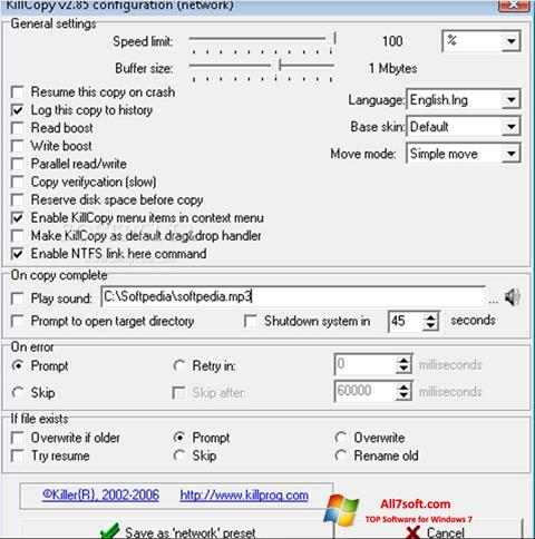 لقطة شاشة KillCopy لنظام التشغيل Windows 7