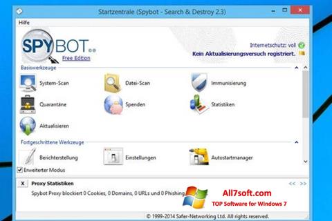 لقطة شاشة SpyBot لنظام التشغيل Windows 7
