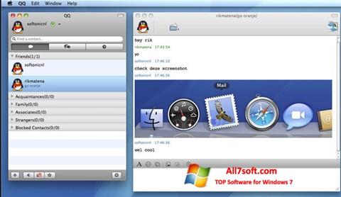 لقطة شاشة QQ International لنظام التشغيل Windows 7
