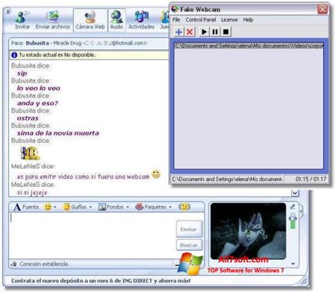 لقطة شاشة Fake Webcam لنظام التشغيل Windows 7