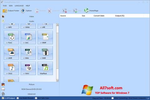 لقطة شاشة Format Factory لنظام التشغيل Windows 7