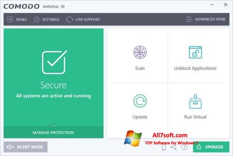 لقطة شاشة Comodo Antivirus لنظام التشغيل Windows 7