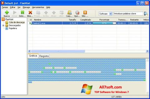 لقطة شاشة FlashGet لنظام التشغيل Windows 7